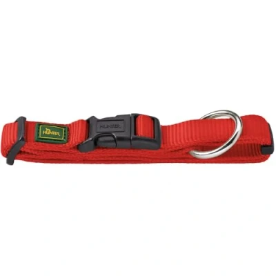 Abbildung von HUNTER VARIO PLUS Hundehalsung, Hundehalsband, Zugentlastung, robust, geschmeidig, Klickverschluss, M L/2,0, rot