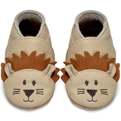 Abbildung von IceUnicorn Krabbelschuhe Baby Lauflernschuhe Jungen Weiche Leder Babyschuhe Kleinkind Lederschuhe mädchen Babyhausschuhe(Löwe,2 3 Jahre)