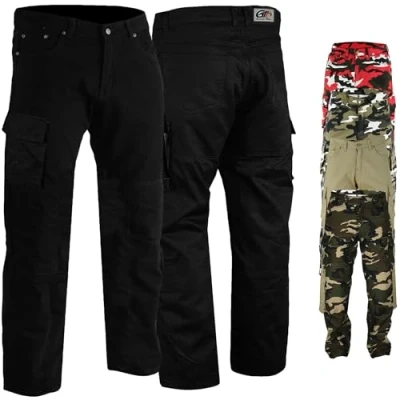 Abbildung von German Wear Motorradhose JEANS 003 Motorradjeans Cargohose mit Schutz stoff &amp; Protektoren