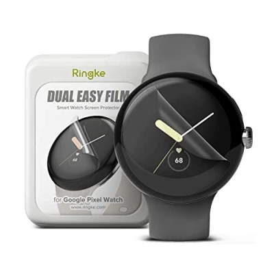 Abbildung von Ringke Dual Easy Film [3 Stück] Kompatibel mit Google Pixel Watch 2 (2023) / (2022) 41mm Schutzfolie, Volle Abdeckung Klar Displayfolie