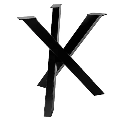 Abbildung von Tischgestell Spider Design Kreuzgestell Schwerlast massiv Tischkufen Stahl Tischbeine Metall DIY Schreibtisch (Schwarz)