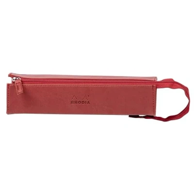 Abbildung von Rhodia 319028C Schlampermäppchen Rhodiarama, rechteckig 23x5x5 cm, flache Öffnung, langer Reißverschluss, praktisch und elegant aus Kunstleder nacarat, 1 Stück