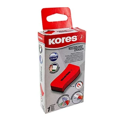 Abbildung von Kores Roter Magnetischer Whiteboard Schwamm für Schule, Büro und Zuhause, Trocken Wischen, Leichtgewichtig Ergonomische Form, 100 x 70 20mm, 1 Stück Packung