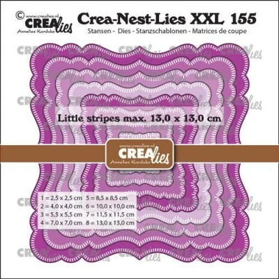 Abbildung von Crealies Crea Nest Lies XXL Fantasievierkant A kleine streepjes CLNestXXL155 13x13 cm (06 23)