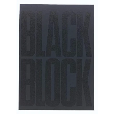 Abbildung von Exacompta 5702E Schreibblock Black Block mit 70 Blatt hochwertiges gelbes Papier von Clairefontaine, liniert, DIN A4 Collageblock Schulblock Papierblock