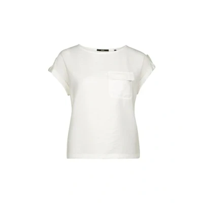 Abbildung von zero MIT Klappentasche Tshirt basic, Damen, Größe: 34, Offwhite