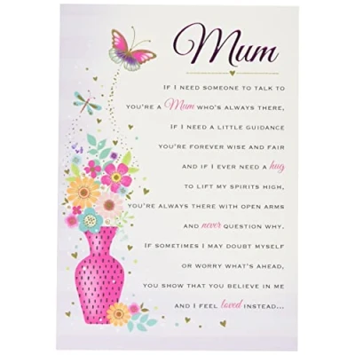 Abbildung von Piccadilly Greetings Regal Publishing C80677 Geburtstagskarte mit Aufschrift &quot;Heartfelt Wishes&quot;, 22,9 x 15,2 cm, Rosa