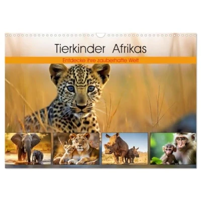 Abbildung von Tierkinder Afrikas Entdecke ihre zauberhafte Welt (Wandkalender 2025 DIN A3 quer), CALVENDO Monatskalender