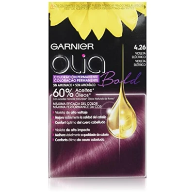 Abbildung von Garnier Olia Coloración Permanente Sin Amoniaco Para Un Olor Agradable Con Aceites Florales De Origen Natural Bold Violeta Eléctrico 4.26
