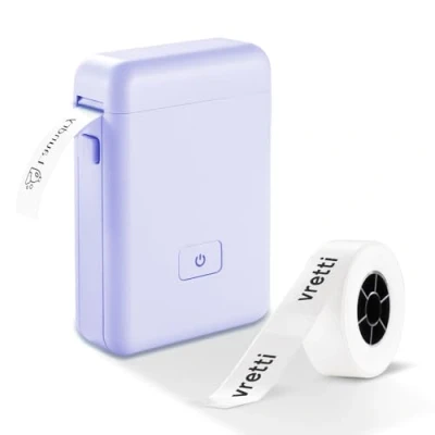 Abbildung von vretti Mini Sticker Maker Etikettendrucker mit Mehreren Vorlagen, HP2 tragbarer Bluetooth für Lagerung, Versand, Barcode, Mailing, Büro, Haus, Organisation