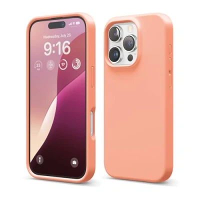 Abbildung von elago Premium Liquid Silikon Hülle Kompatibel mit iPhone 16 Pro Hülle, Ganzkörper Handyhülle, Stoßfest, Schlanke Kratzfester weicher Mikrofaser Innenfutter, 6.3 Zoll (Koralle)