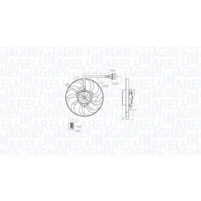 Abbildung von MAGNETI MARELLI 069422876010 Lüfter 294 12 114 VOLKSWAGEN: Golf 4 Schrägheck, Bora Limousine, Variant, AUDI: A3 Schrägheck