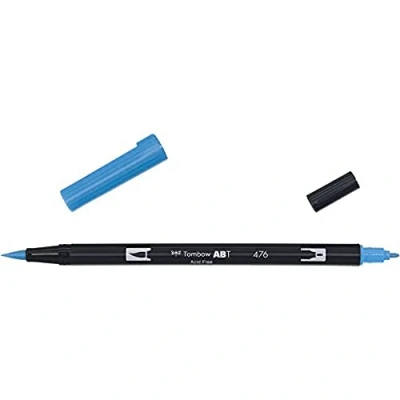 Abbildung von Tombow ABT Dual Brush Pen, 476 1P, Stift mit zwei Spitzen, perfekt fürs Hand Lettering und Bullet Journal, wasservermalbar, cyan