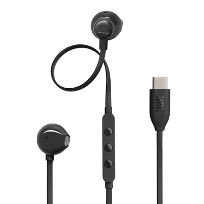 Abbildung von JBL Tune 305 C Kopfhörer Kabelgebundene In Ear mit Pure Bass Sound, Mikrofon und USB Anschluss Schwarz