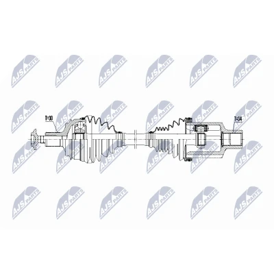 Abbildung von NTY NPW ME 070 Antriebswelle Vorderachse links 517 Automatikgetriebe MERCEDES BENZ: E Klasse T modell, Limousine