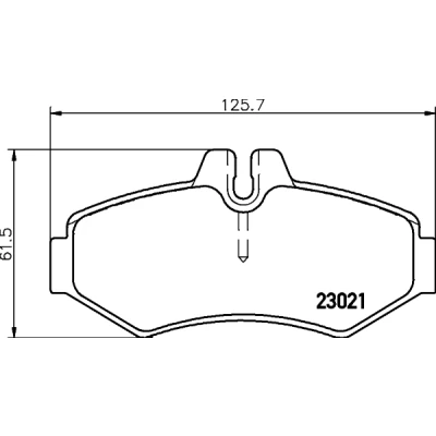 Abbildung von HELLA 8DB 355 008 651 Bremsbelagsatz für Verschleißwarnanzeiger vorbereitet MERCEDES BENZ: Sprinter 3 T Kastenwagen, G Klasse SUV
