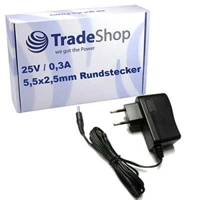 Abbildung von Trade Shop 25V 0,3A Netzteil/Ladekabel/Ladegerät kompatibel mit Rowenta Air Force AC922701/9A0 AC922701/9A1 ersetzt 2210015941, RS AC3521