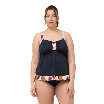 Abbildung von Ulla Popken Abstract Badeanzug, Damen, Größe: 56, Navy blue