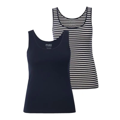 Abbildung von Ulla Popken 2 PACK Tanks Unterhemd/shirt, Damen, Größe: 42/44, Marine