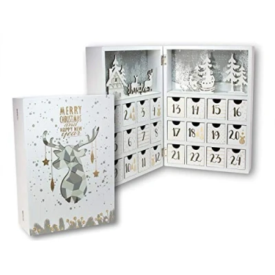 Abbildung von Spetebo befüllbarer Adventskalender Buch 30cm mit 24 Boxen (Set, 25 tlg), zum Befüllen