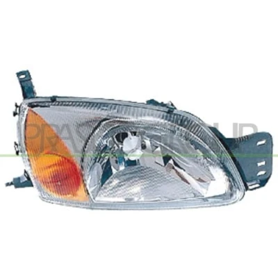 Abbildung von PRASCO FD0524803 Scheinwerfer rechts H4 gelb mit Blinklicht für Rechtsverkehr Elektromotor, Lampenträger Stellmotor LWR FORD: FIESTA 4