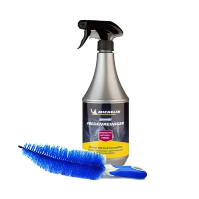 Abbildung von MICHELIN EXPERT Felgenreiniger 1000 ml inkl. Speichenbürste Effektive Und Schonende Reinigung Von Felgen Felgenpflege Set Für Alle Felgenarten Säurefreie Mit Farbindikator