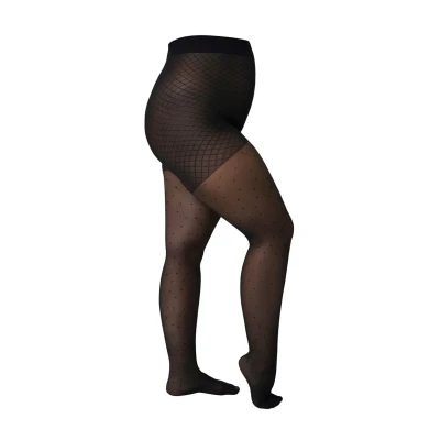 Abbildung von camano Fashion Curvy Tights DOTS 40 DEN Strumpfhose, Damen, Größe: 44/46, Black