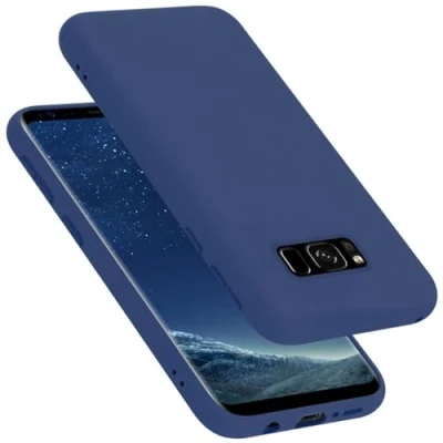 Abbildung von Cadorabo Hülle kompatibel mit Samsung Galaxy S8 Silikon Handyhülle für Case aus flüssigem Kratzfeste und stoßfeste dünne TPU Schutzhülle Liquid BLAU