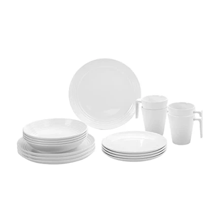 Abbildung von Brunner 0830160N.C7T Teller und Tassen Set aus bruchsicherem Melamin, 16 Stück, Spherica