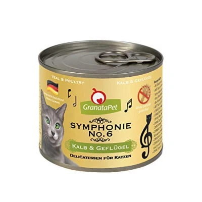 Abbildung von GranataPet Symphonie No. 6 Kalb &amp; Geflügel, Katzenfutter ohne Getreide Zuckerzusätze, Filet in natürlichem Gelee, delikates Nassfutter für Katzen, x 200 g