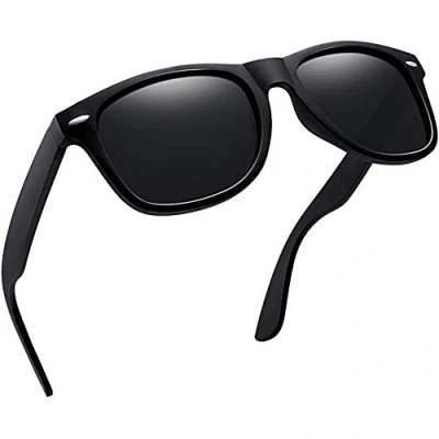 Abbildung von Joopin Rechteckige Sonnenbrille Herren Schwarz Polarisiert und Retro Damen UV400 Vintage Sport für Fahren (Matt Schwarz)