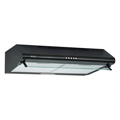 Abbildung von NEG Dunstabzugshaube NEG15 ATRB (schwarz) Edelstahl Unterbau Haube (Abluft/Umluft) und LED Beleuchtung (60cm) Unterschrank oder Wandanschluss