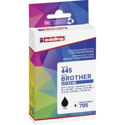 Abbildung von Edding Tintenpatrone kompatibel mit Brother LC123 schwarz