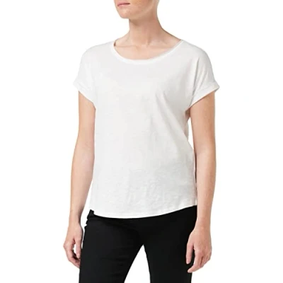 Abbildung von Build Your Brand Rundhalsshirt Damen Long Slub Tee / Hinten extra lang geschnitten