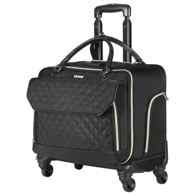 Abbildung von VEVOR Laptop Notebook Trolley Aktenkoffer Notebooktasche 45x23x47cm Schwarz/Gold