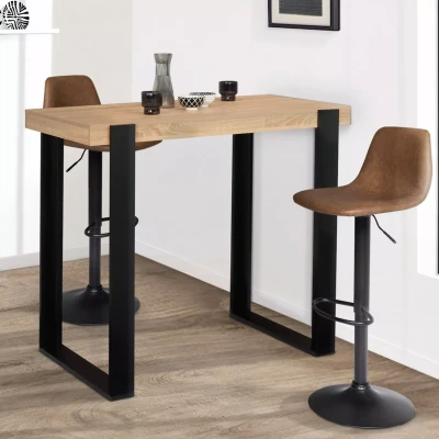Abbildung von IDMarket Stehtisch Phoenix Holz und Schwarz 113 cm