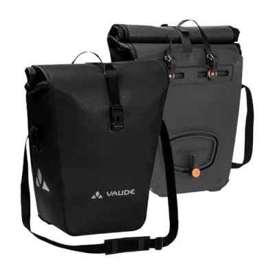 Abbildung von VAUDE Fahrradtaschen für Gepäckträger Aqua Back 2x24L in all black 2 x Hinterradtaschen wasserdicht, Fahrrad Gepäckträgertasche hinten, einfache Befestigung Made Germany