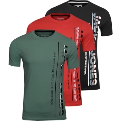 Abbildung von JACK &amp; JONES Herren Structure Tee Crew Neck 3pk Mp Noos Unterhemd, 3 teiliges SparSet 1 L