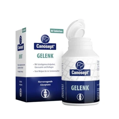 Abbildung von Canosept Gelenktabletten Hund Einzigartige Rezeptur: Mit Grünlippmuschel Hund, Glucosamin, Omega 3 Gelenk &amp; Knochenschutz für Hunde Hervorragende Akzeptanz Arthrose 80 Tabletten