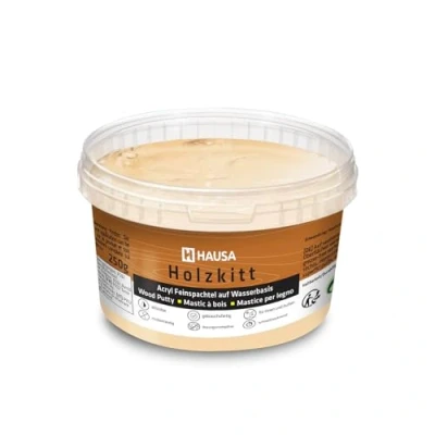 Abbildung von Hausa Holz Reparaturset Holzkitt, 250g gebrauchsfertig ausgezeichnete Füllkraft rissbeständig, 250 St., Gramm Buche Natur Holzspachtelmasse Kitt für Holz, Holzspachtel/Füllmasse zum Reparieren