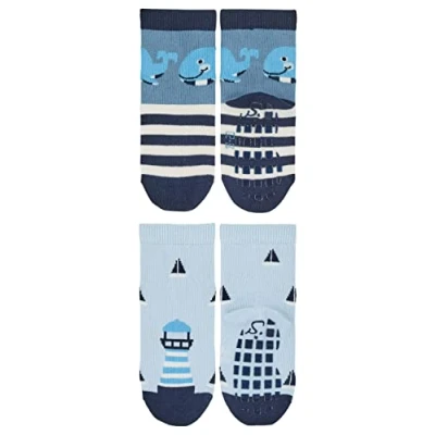 Abbildung von Sterntaler Baby Jungen Doppelpack Wal+Leuchtturm ABS Söckchen, Marine, 18