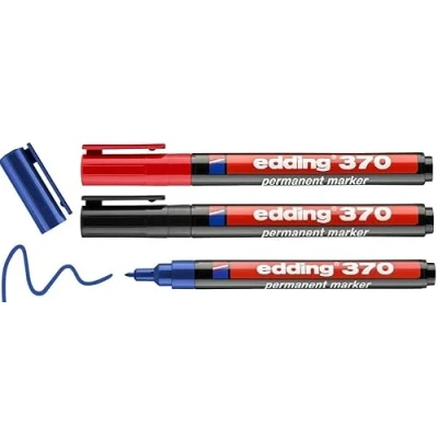 Abbildung von edding 370 Permanentmarker, 1 mm Rundspitze, (Sortiert, 3 Stifte)