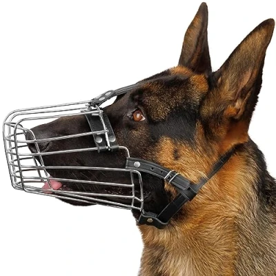 Abbildung von BRONZEDOG Maulkorb für Hunde, Drahtkorb, Metallmaske mittelgroße und große Hunde (Größe 6: Deutscher Schäferhund)