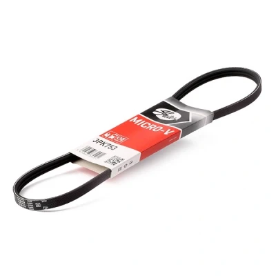 Abbildung von GATES Micro V 3PK753 Keilrippenriemen 753 3 Polyester, EPDM (Ethylen Propylen Dien Kautschuk) RENAULT: TWINGO 1 Kasten, CLIO 2,