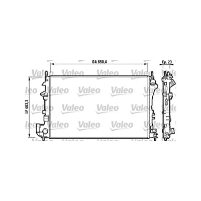 Abbildung von VALEO 732879 Kühler, Motorkühlung Aluminium 649 403 18 Kühlrippen mechanisch gefügt OPEL: Signum CC, Vectra C Caravan