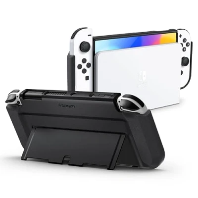 Abbildung von Spigen Thin Fit Hülle Kompatibel mit Nintendo Switch OLED 2021 Schwarz