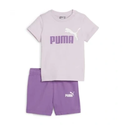 Abbildung von Puma Minicats TEE Unisex SET kurze Sporthose für Kinder, Größe: 74, Grape mist