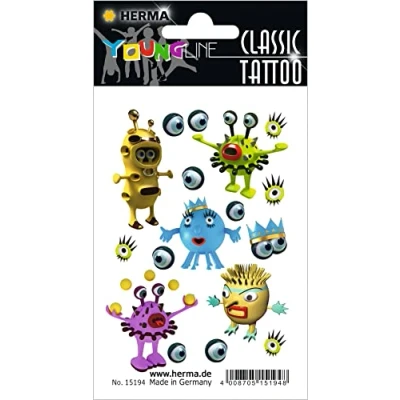Abbildung von 10 x HERMA Schmucketiketten Classic Tattoo YoungLine Monster WG