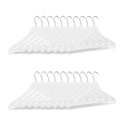 Abbildung von relaxdays Kleiderbügel 20er Set mit Hosenstange, Weiß