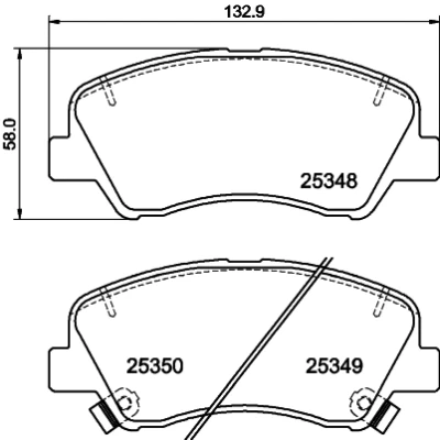 Abbildung von HELLA 8DB 355 020 231 Bremsbelagsatz mit akustischer Verschleißwarnung Zubehör KIA: Rio 3, Picanto II, 4 Schrägheck